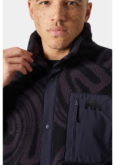 Helly Hansen Erkek Panorama Printed Pile Snap Mont Siyah