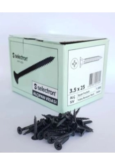 Selectron 3.5x25 Matkap Uçlu Alçıpan Vidası 0.5 MM