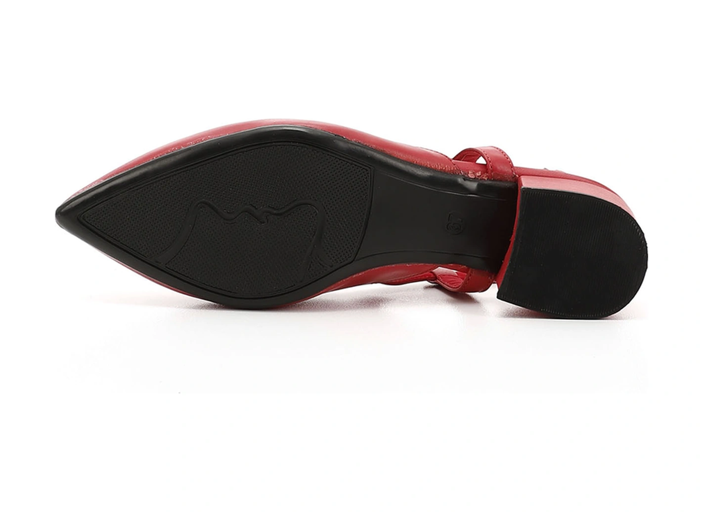 Gönderi R Kadın Kırmızı Antik Kalın Topuklu Arkası Açık Hakiki Deri Ayakkabı Gyza13424257 Kırmızı