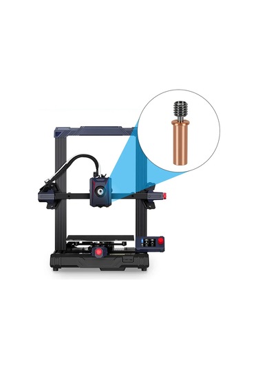 Jeemson Anycubic Kobra2 Serisi İçin Titanyum+bakır İki Metal Isı Yalıtımlı Gırtlağı, 450-500 C Dayanıklı, 2 Adet, M6 Dişli, 1.75mm Sarf Malzemesi Uyumlu