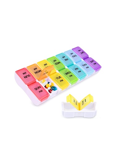 Kangvka Haftalık 14 Bölmeli Sağlam İlaç Kutusu - Su Geçirmez, Parçalanabilir, Gıda Kalitesi Pp Malzeme İle Küçük Eşyalarınızı Düzenleyin Beyaz