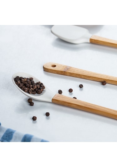 Porsima Mien Mini Silikon Kaşık Fırça Spatula Servis Seti 3'lü
