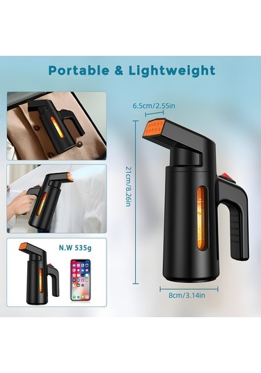 Createtech 700w 180ml 25sn Hızlı Taşınabilir Buhar Ütüsü - Kırışıklık Giderici, Ev/ofis/seyahat İçin