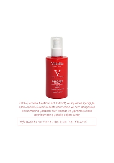 Vidalita Beauty & Care Soothing Onarıcı Nemlendirici Vücut Kremi Cıca & Squalane 200 Ml
