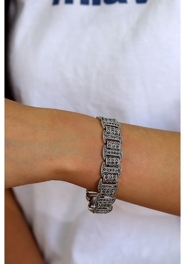 Prenses Model Markazit Taşlı Kadın Gümüş Bileklik 201024434 Gümüş