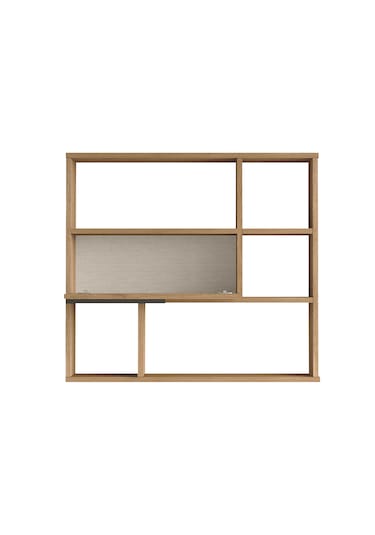 Robin Home Mutfak Salon Duvar Rafı Kitaplık 90cm Kapaklı Sepet Kahverengi