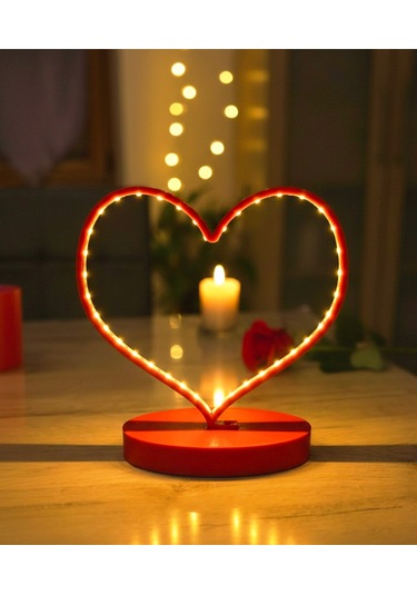 Sincara Home Kalp Led Hediye Sevgililer Günü Özel Kırmızı Kalp