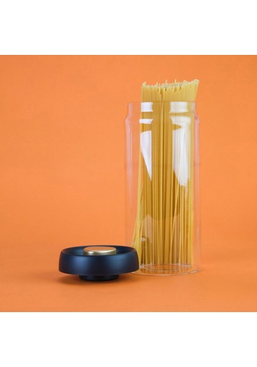 Arow Frasco Vakumlu Saklama Kavanozu - Şeffaf / Siyah - 1,8 Lt Şeffaf / Siyah