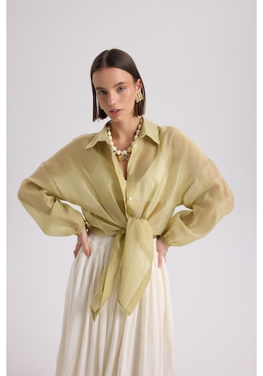 Lyra Oversize Yeşil Gömlek Yeşil