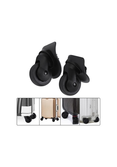 Fosenze A52 Siyah Valiz Tekerlekleri - Pp+pet Malzeme, Sessiz Ve Dayanıklı, Kolay Kurulum Valiz Tamiri Tekerlek Seti 2 Adet