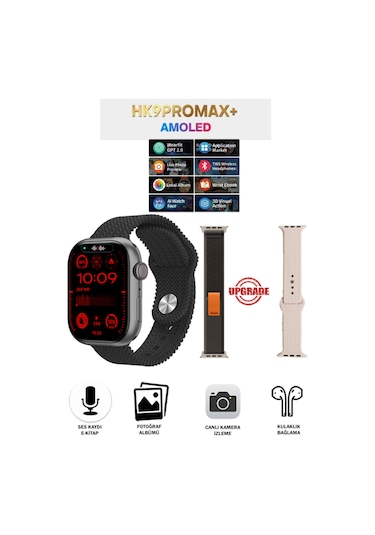 Watch9 Hk9 Pro Max Plus 2024 Fotoğraf Albümü Kulaklık Bağlantısı Upgrade Versiyon 3 Kordon