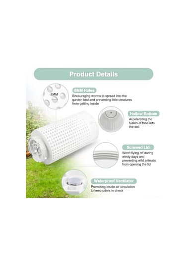 Ximistore9 Küçük Bahçe İçin Pvc Solucan Kompostörü - 160 Delikli Kapaklı, Organik Atık Ayrıştırıcı Ve Sağlıklı Toprak Üretimi
