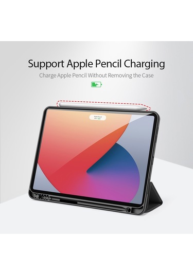 iPad Uyumlu Pro İçin Dux Ducıs Üç Katlı Stand Tasarımlı Kalem Yuvalı İş Tarzı Tablet Koruyucu Kılıf 11 İnç