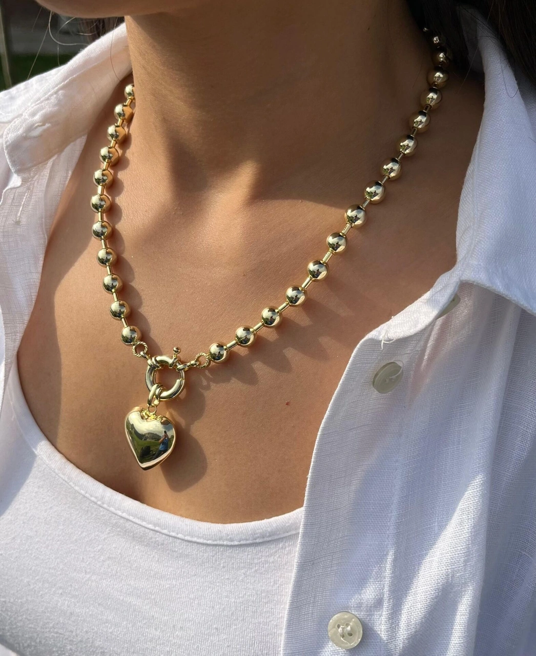 Kalp Charmlı Kolye Çok Renkli