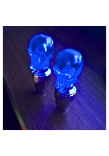 2 Adet Mavi Renk Hareket Sensörlü Led Işıklı Sibop Kafatası