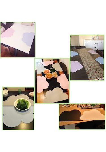 Gri Bulut Şekli Placemat Çocuk Plaka Mat Silikon Masa Pedi Su Geçirmez Isı Yalıtımı Ev Mutfak Pedleri Gri