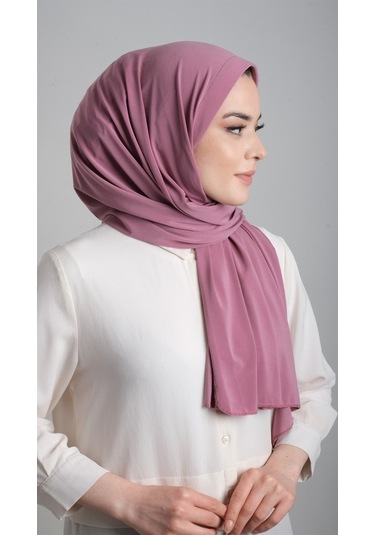 Gül Kurusu Pratik Hazır Geçmeli Eşarp Sandy Kumaş Sade 1817_18 Gülkurusu