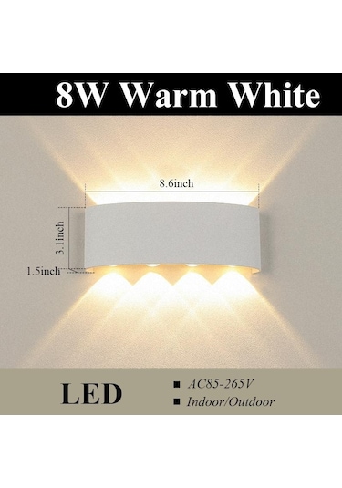 Led Duvar Lambası İç Aydınlatma Aplik Lamba Ac85-265v Ev Dekor Aydınlatma Armatürü İçin 8w Warm White Beyaz