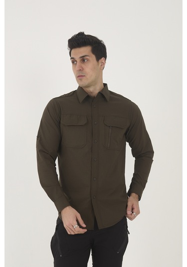 Camp Scoutland Camp376 Outdoor Tactical Rahat Ve Kullanışlı Su İticili Erkek Taktik Gömlek Haki