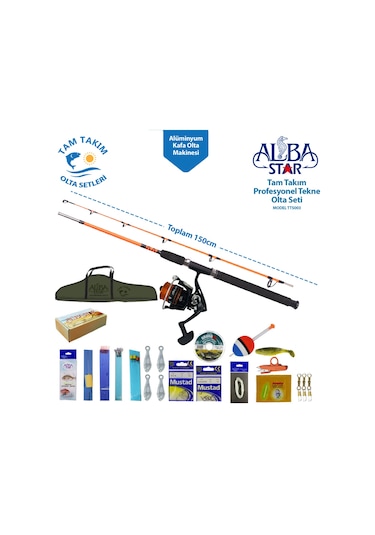Albastar Tam Takım Profesyonel Tekne Olta Seti Tts003 150 CM-Standart