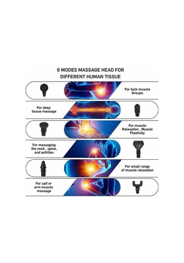 Kraft Hart Masaj Tabancası Sporcu Aleti 30 Hız Ayarlı 24v Siyah Çok Renkli