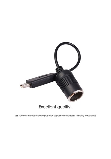 Castleofangels Usb 5v - 12v Araç Çakmak Soketi Güç Dişi Dönüştürücü Adaptör Kablosu