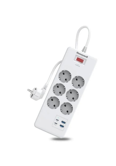 Honeywell HC000047 2xType-C 2xUSB-A Akım Korumalı Priz 6'lı