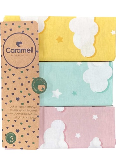Caramell 3'lü Çok Amaçlı Battaniye 80x90 Cm 9392