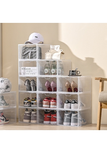 Yaklaşık 46 Numara Yüksek Bilekli Spor Ayakkabı Ayakkabı Kutusu, Şeffaf, Oksidasyon Önleyici, Plastik A