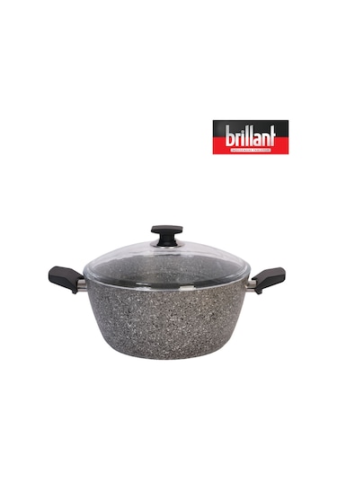 Brillant Lüks Granit Derin Tencere 26 Cm Yanmaz  Yapışmaz Tencere