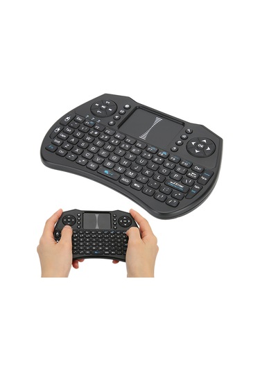 Mini Kablosuz Klavye Uzaktan Kumanda 2.4ghz Usb Alıcı Qwerty Android Tv Kutusu Dokunmatik Yüzey A8black