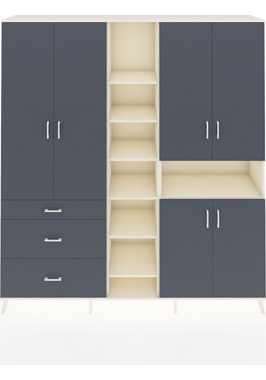 Hyperion Dolap 13 Raflı 3 Çekmeceli 6 Kapaklı 220x44x243 Aytaşı-antrasit/antrasit Antrasıt/antrasıt Hyperion Dolap 13 Raflı 3 Çekmeceli 6 Kapaklı 220x44x243 Aytaşı-antrasit/antrasit Antrasıt/antrasıt