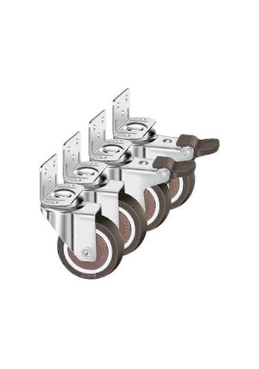 Tcgg - 4 Adet Döner Tekerlek Seti 50 Mm, 100 Kg Mobilya Tekerlekleri, Frenli L Şeklinde Mobilya Tekerlekleri 360 Derece Döner Diğer