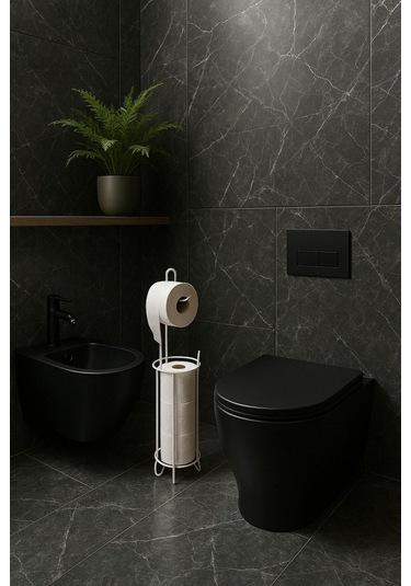 Magic ObjectsAyaklı Yedekli Tuvalet Kağıdı Askısı Beyaz