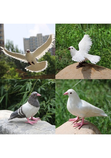 Suntek Simülasyon Güvercin Heykeli Zanaat Yard Avlu Daimi Gri