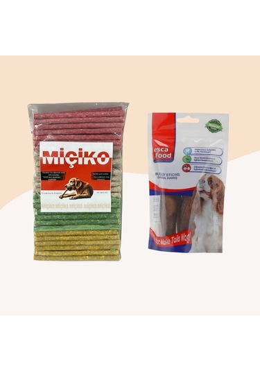 Miçiko Renkli Munchy Köpek Ödülü 100'lü + Dana Kamış 100 G