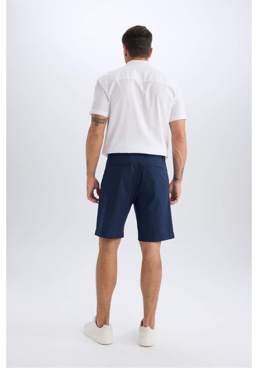 Defacto %100 Pamuk Regular Fit Gabardin Bermuda Şort C7684ax25spnv135 Lacivert