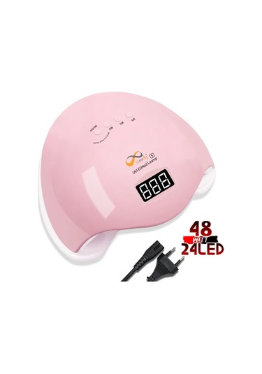 Cloody 48 Watt 24 Led Uv Led Kalıcı Oje Protez Tırnak Kurutucu Pembe