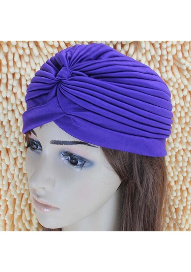 Koyu Mor Büyük Elastik Türban Kulak Koruyucu Banyo Unisex Yüzme Havuzu Şapkası Banyo Şapkası Yüzme Kapaklar Dalış Şapkası Koyu Mor
