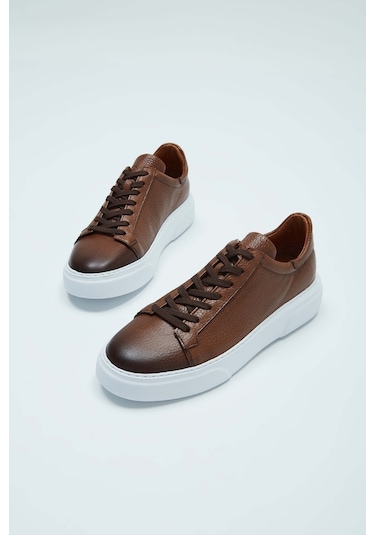 Tamer Tanca Erkek Hakiki Deri Kahverengi Sneakers & Spor Ayakkabı 04 2501 Erk Ayk Y23 Kahve Fltr Kahverengi