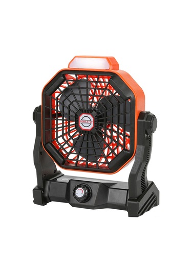 Geeksen Taşınabilir Şarj Edilebilir 270 Döner Kamp Feneri Ve Fanı - Işık Ayarlı, Çok Amaçlı Kullanım Turuncu