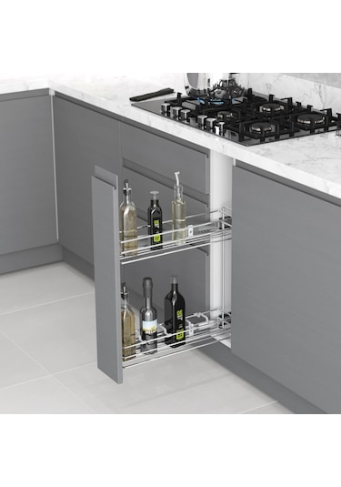 Starax Şişelik Teleskopik Frenli Yandan Raylı Gümüş