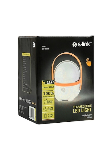 S-Link SL-3658 2400 mAh 5V/1A 1+30 Dokunmatik Ledli Işıldak Turuncu