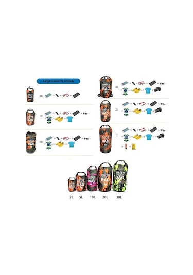 Trendooze Yeşil Tek Su Outdoor Hafif Geçirmez Çok Çanta-5l Askılı Amaçlı Ef Yeşil