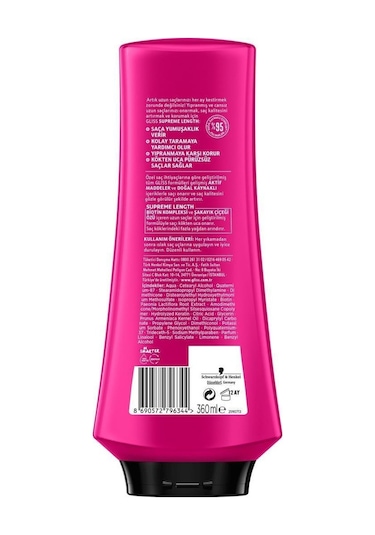 Gliss Supreme Length Uzun Saçlara Özel Saç Kremi 360 ML x 3