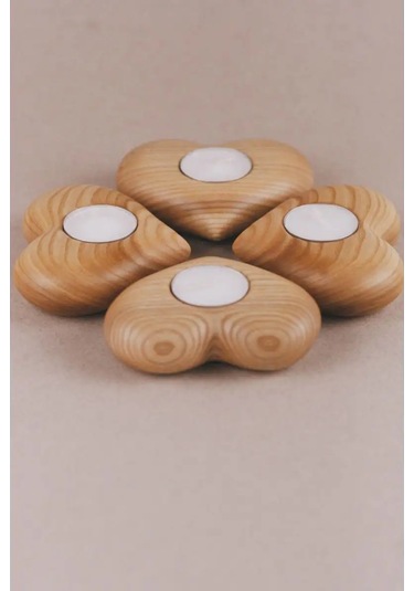 Tateplota İç Mekan Ahşap Şamdan Kalp 145108544 Aromatik