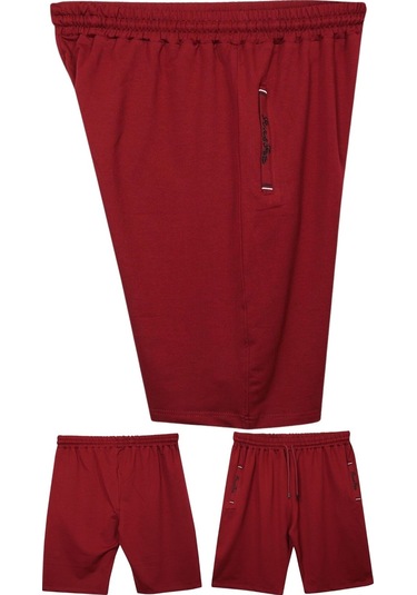 Büyük Beden 110 - 155 Kilo Arası İçin Uygun Bedenli Cepleri Nakış Detaylı Likralı Penye Erkek Şortu Bordo Büyük Beden 110 - 155 Kilo Arası İçin Uygun Bedenli Cepleri Nakış Detaylı Likralı Penye Erkek Şortu Bordo