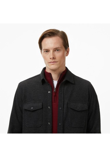 Nautica Erkek Siyah Classic Fit Gömlek Düz W57412t Gri