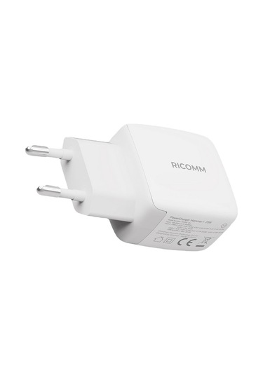 Ricomm 25W GaN USB-C + USB-A PPS PD Hızlı Şarj Cihazı + 2 Metre Type-C 60W Şarj Kablosu