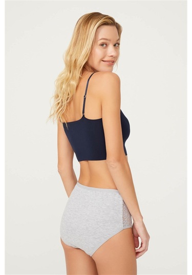 Dantel Detaylı Klasik Pamuklu Bato Külot 3'lü Paket - 3 - Çok Renkli